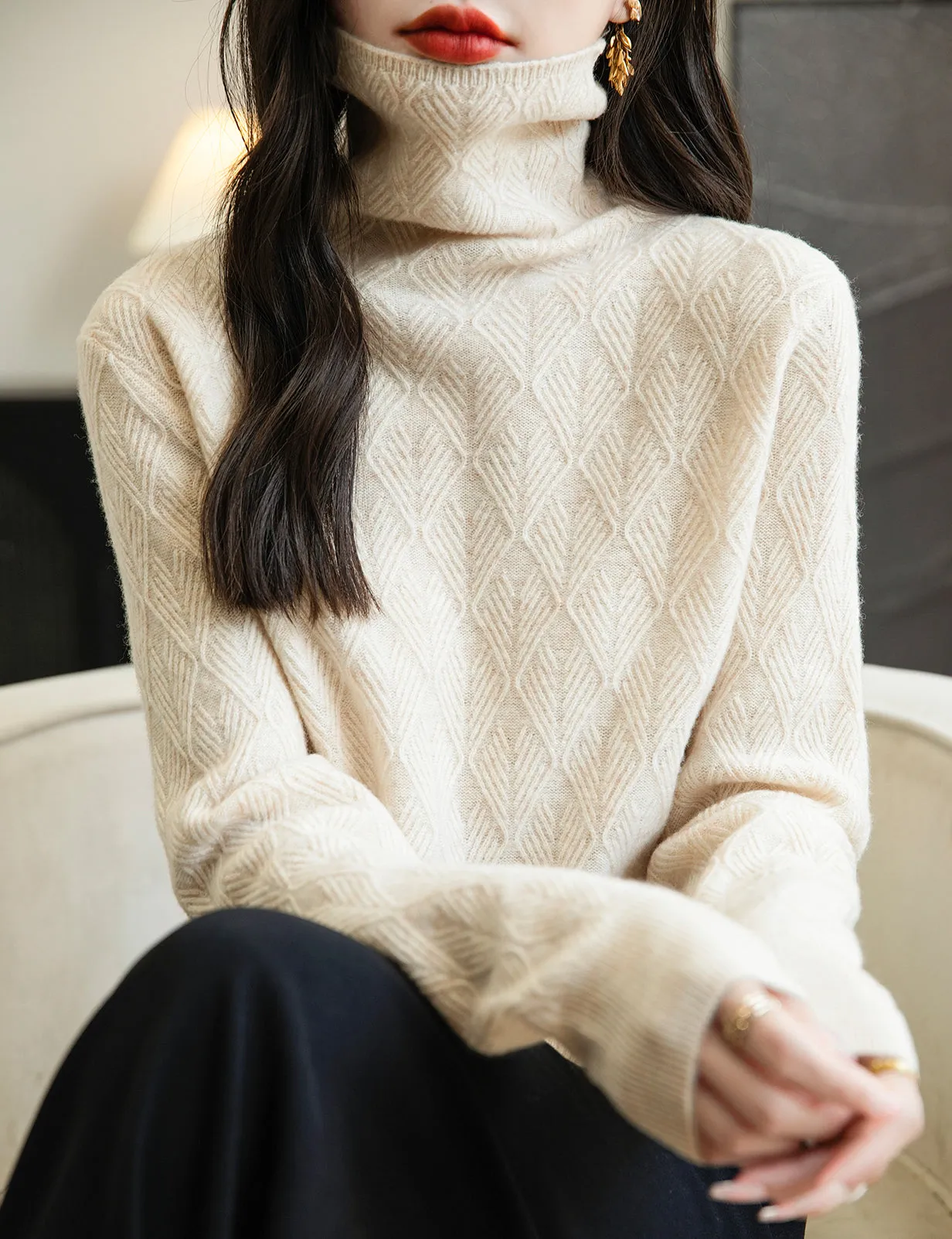 Maria Woman Long Sleeve Knit Sweater