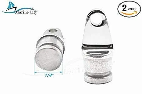 Marine City 316 Stainless-Steel 7/8” Round Inside Eye End for Bimini Top (2pcs)