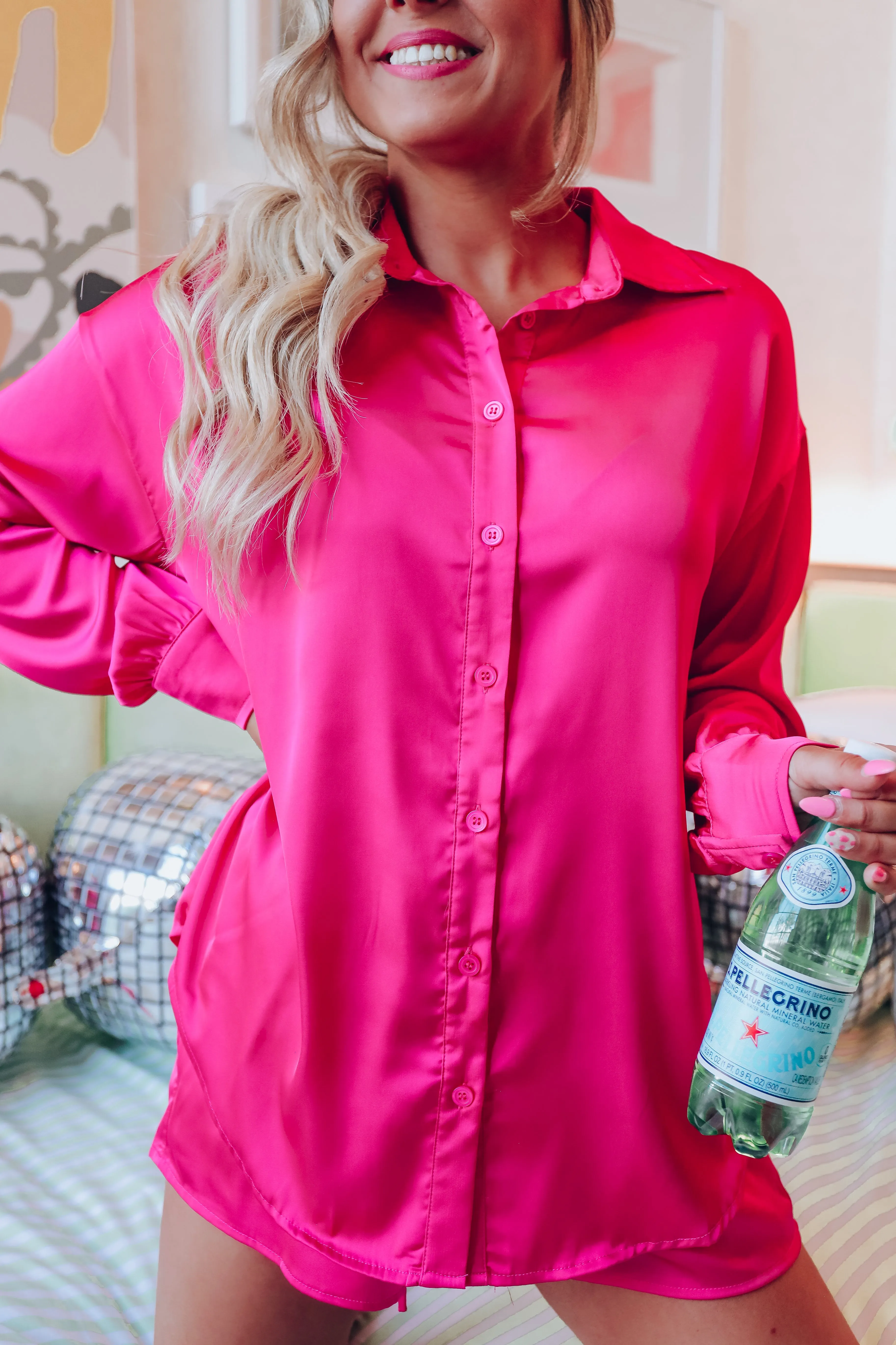 Me Time Chic Satin PJ Set - Pink