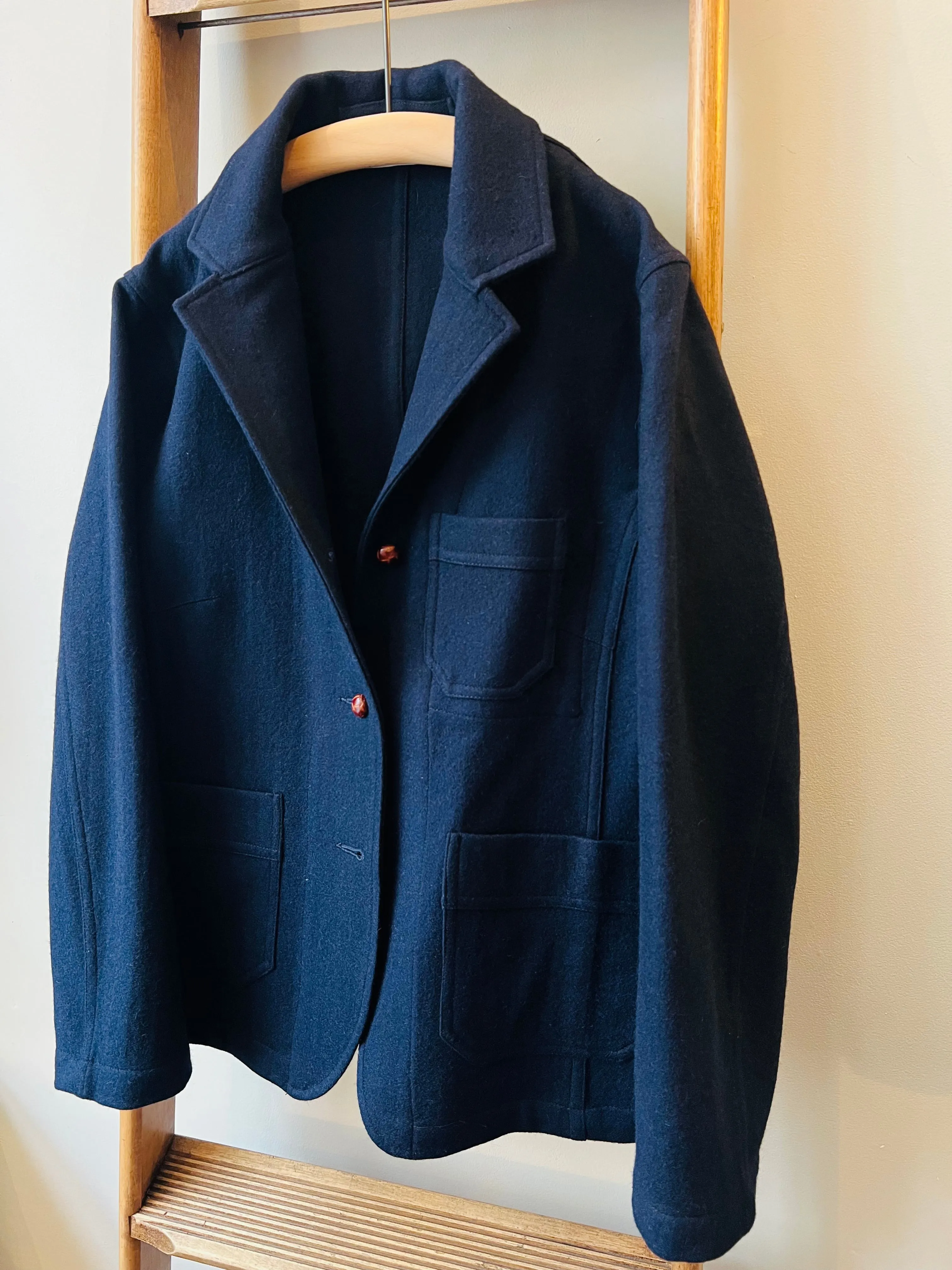 Melton Wool Worker Jacket / Dark Navy