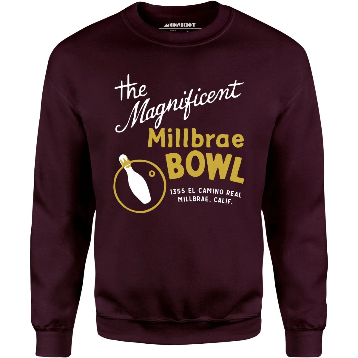 Millbrae Bowl - Millbrae, CA - Vintage Bowling Alley - Unisex Sweatshirt