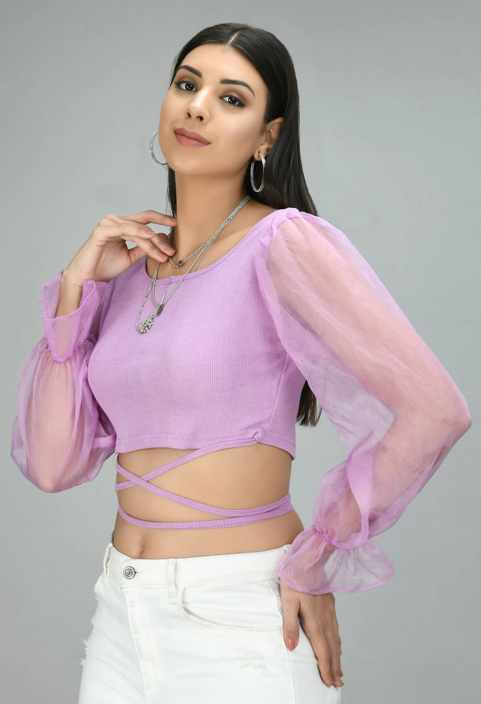 Organza Lilac Top