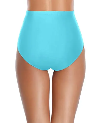 Perfectly Shaping Body Swimsuit Bottom Ruched Bathing Suit Bottom-Blue