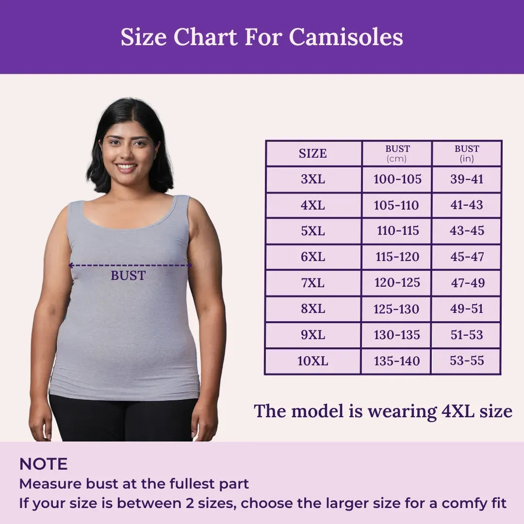 Plus Size Inner Tank Tops | Wide Fabric Shoulder | Round Neckline | Offers Full Coverage