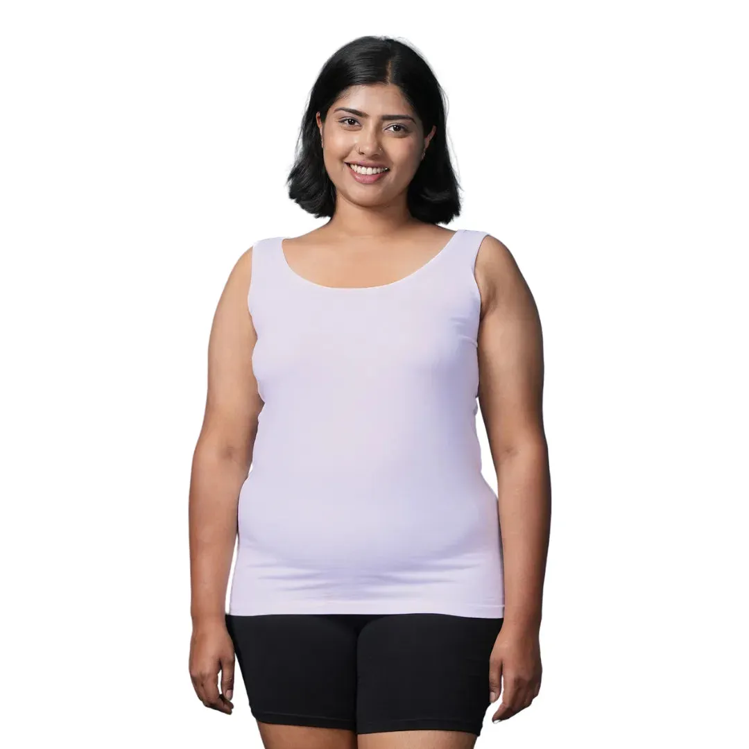 Plus Size Inner Tank Tops | Wide Fabric Shoulder | Round Neckline | Offers Full Coverage