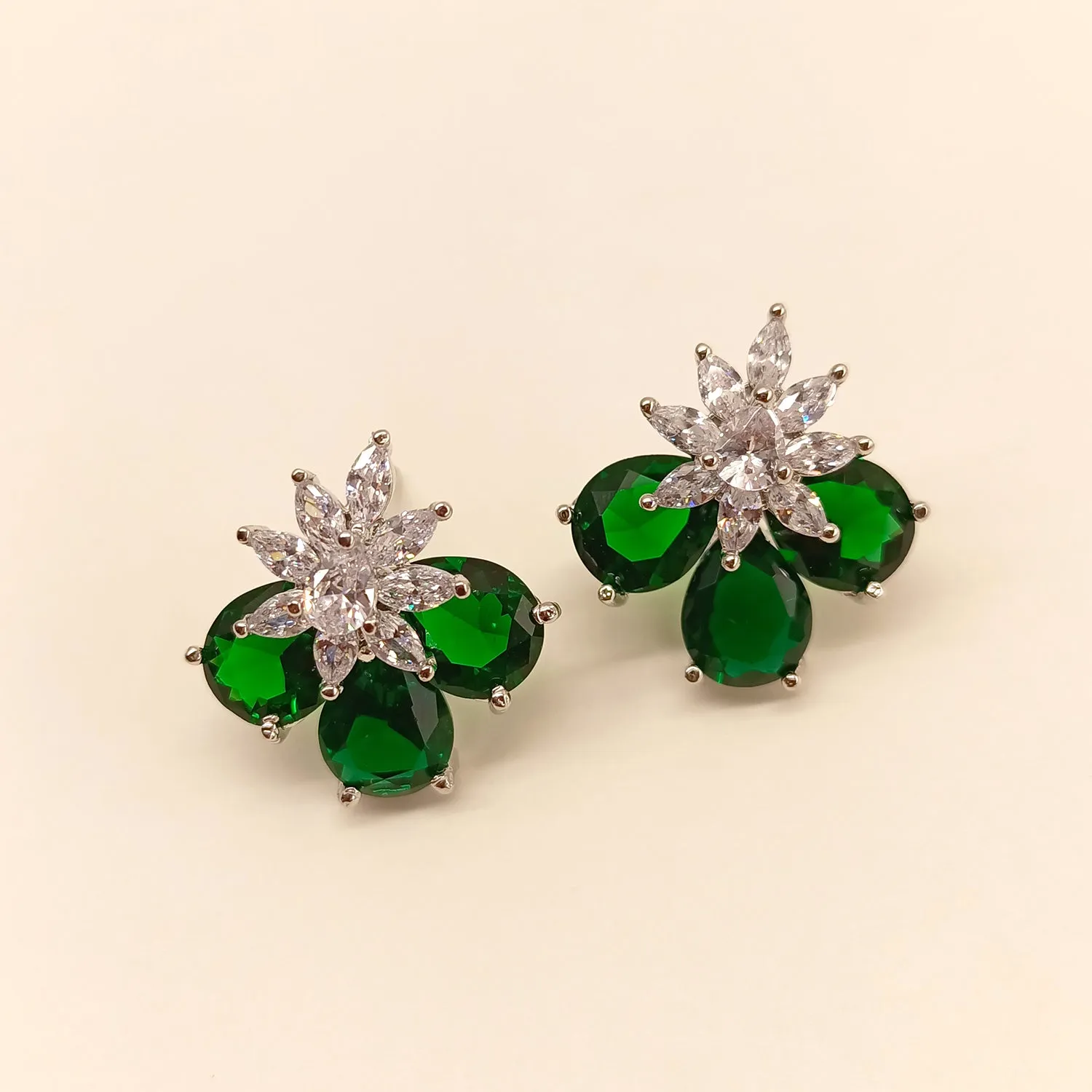 Richa American Diamond Green Emerald Tops