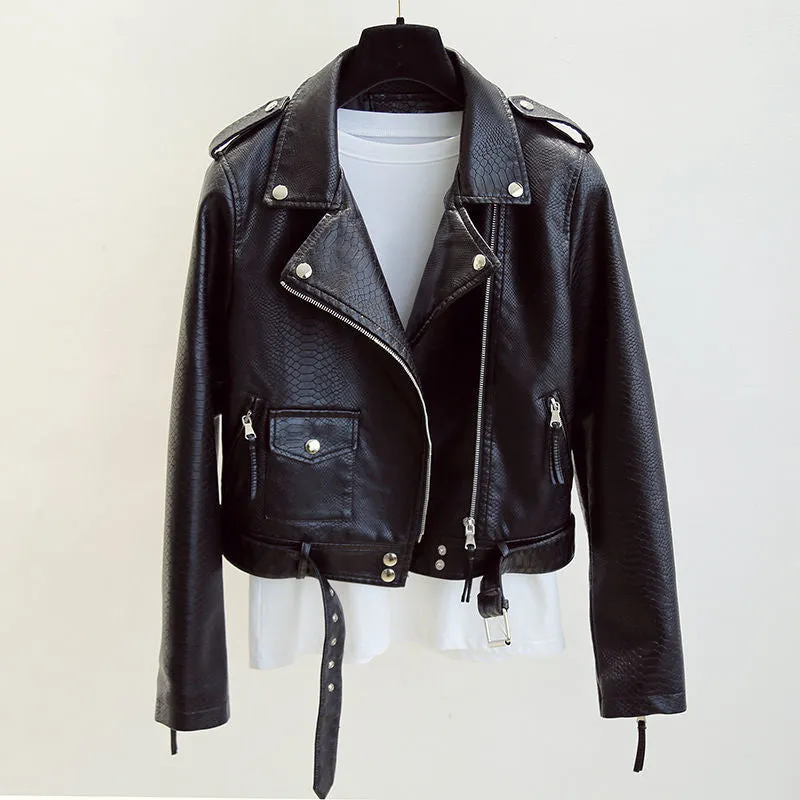 Spring Autumn Ladies Motorcycle Leather