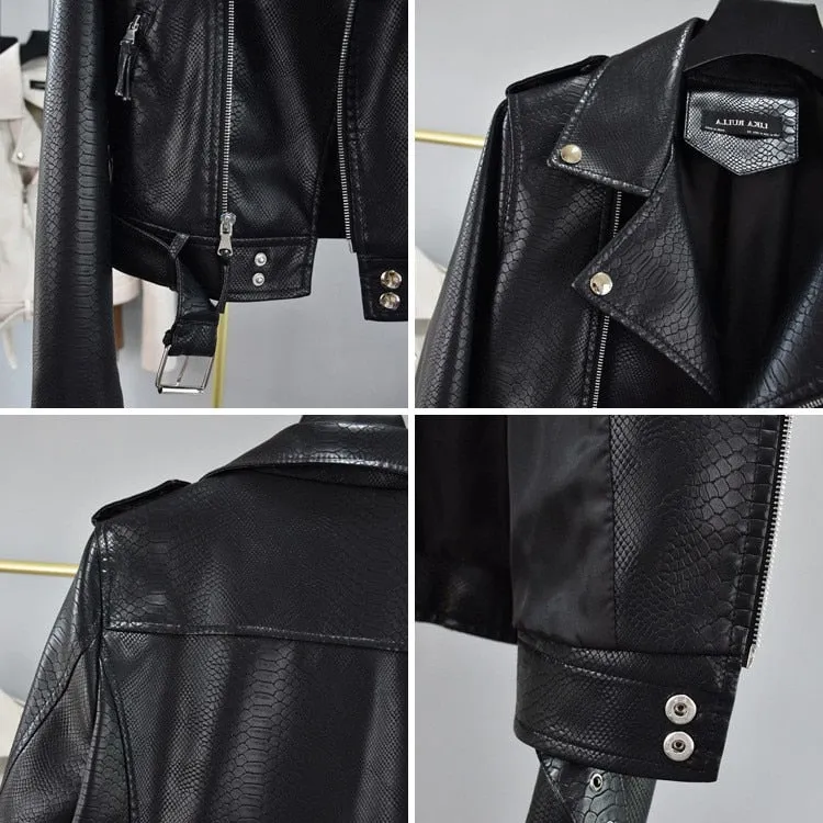 Spring Autumn Ladies Motorcycle Leather