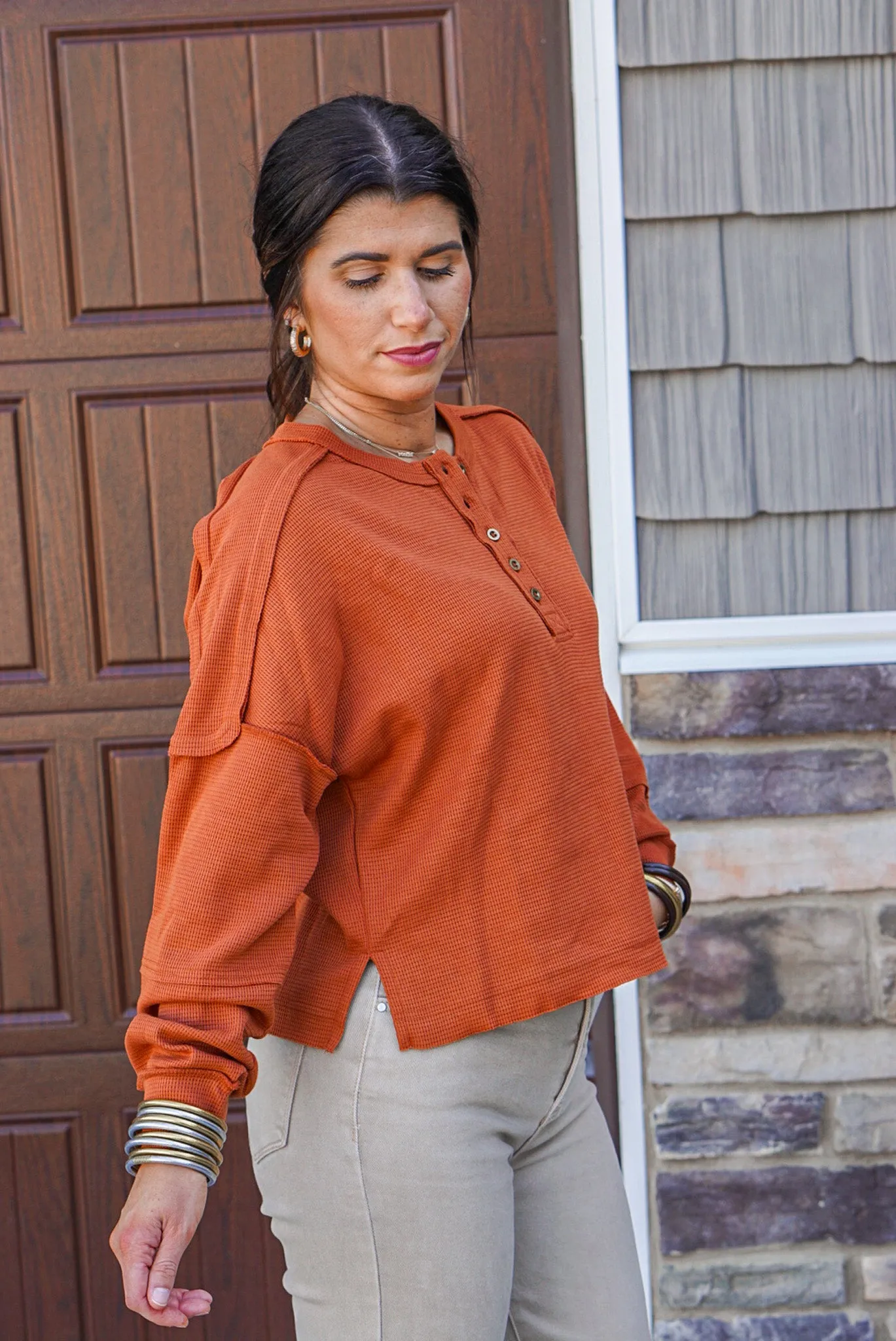 Thermal Knit Trends Rust Top