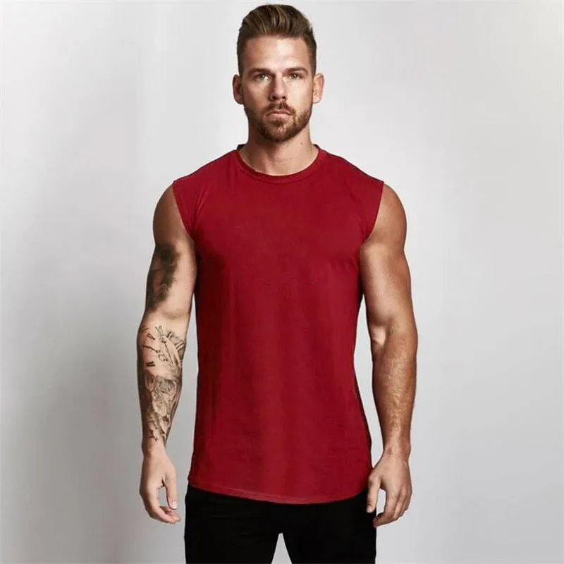 Trendy Solid Color Fitness Tank Top For Men