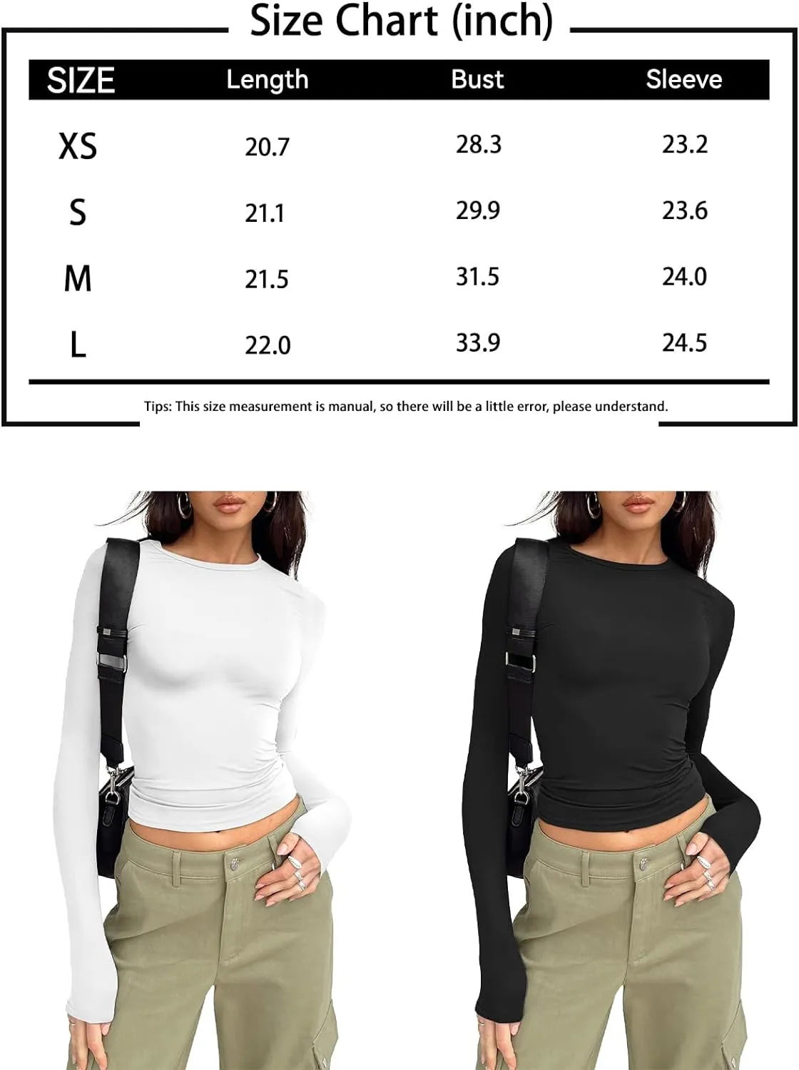 Trendy Womens Long Sleeve Crop Tops Basic