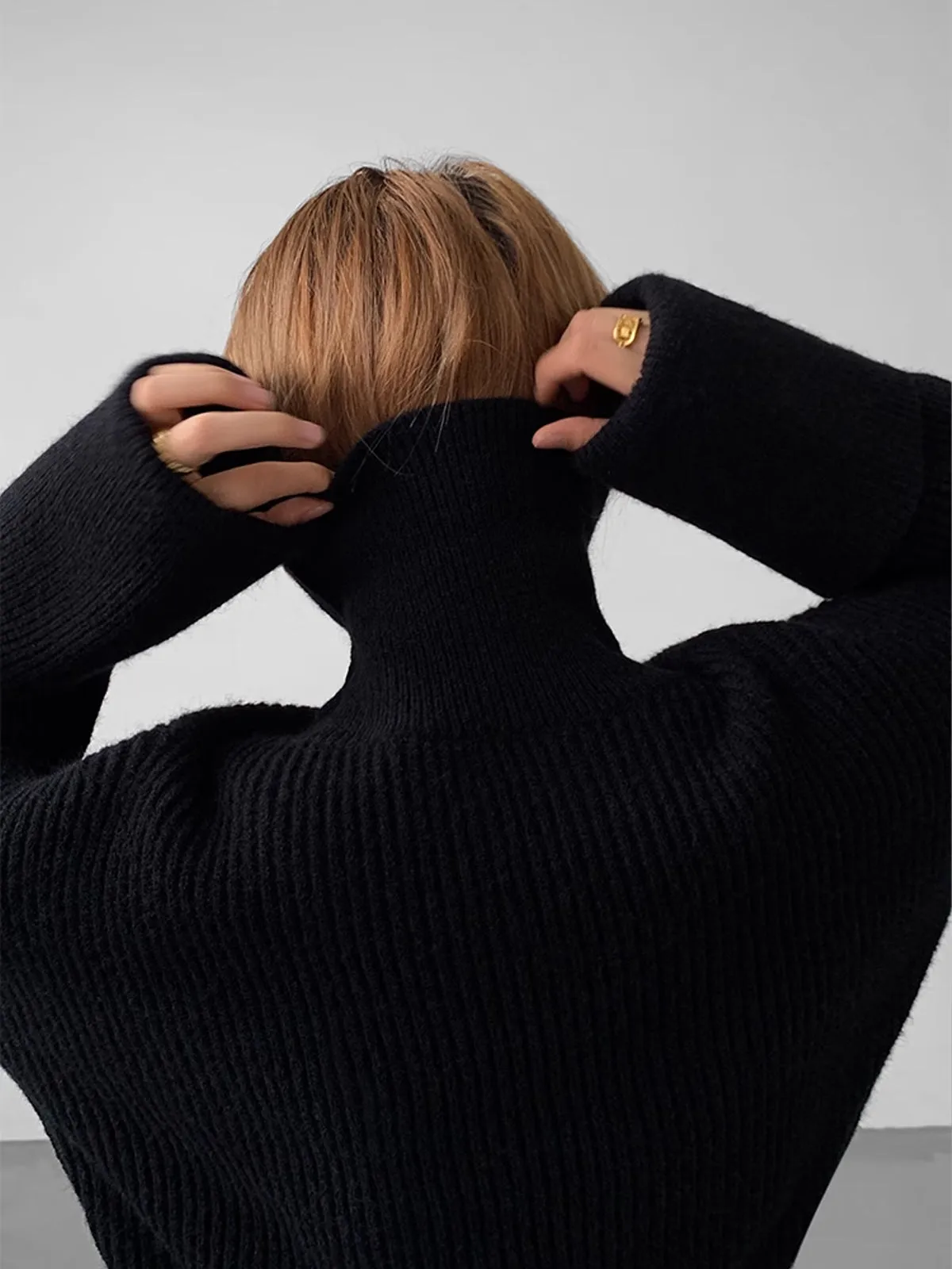 Turtleneck Ribbed Warm Sweater