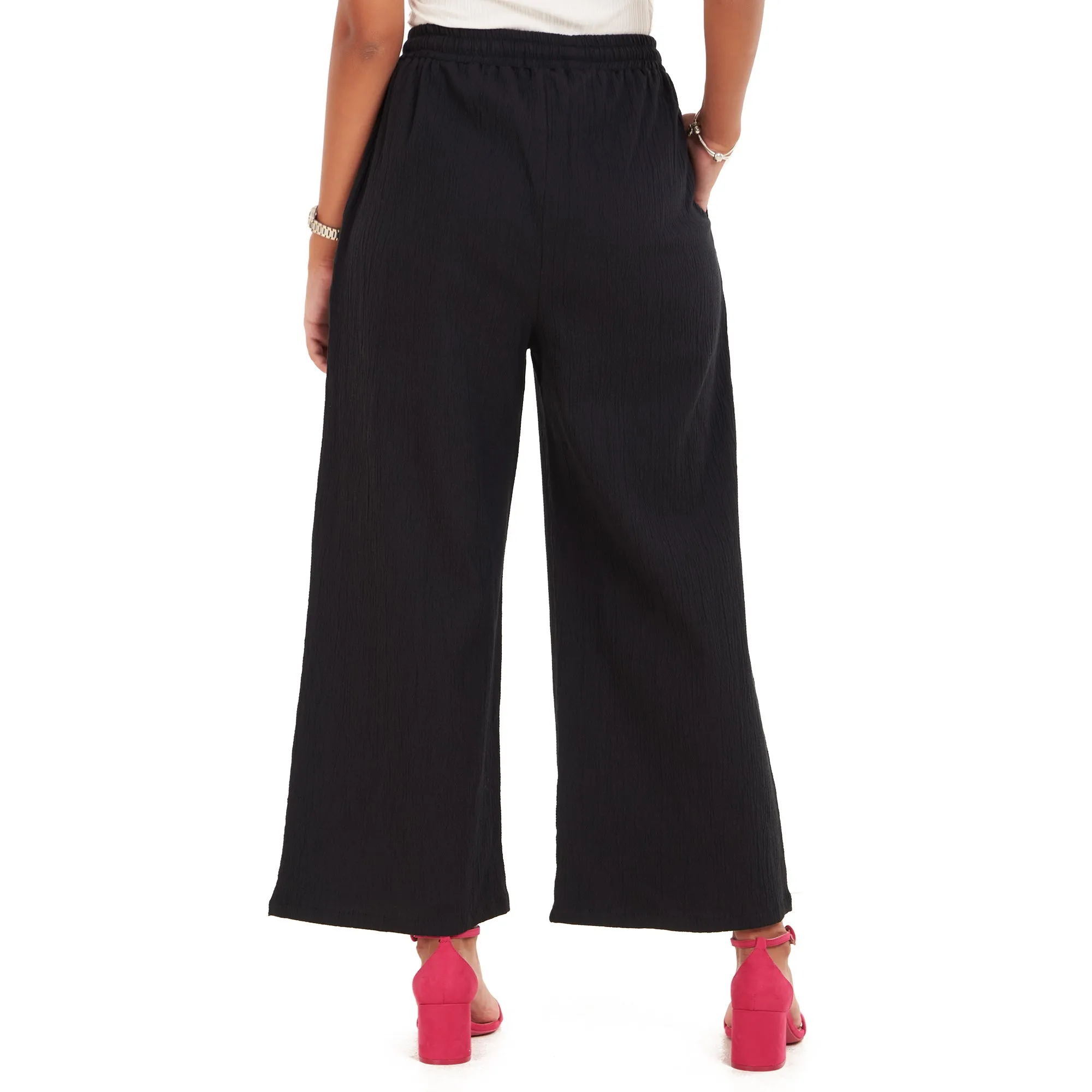 Women summer wide leg pants Black