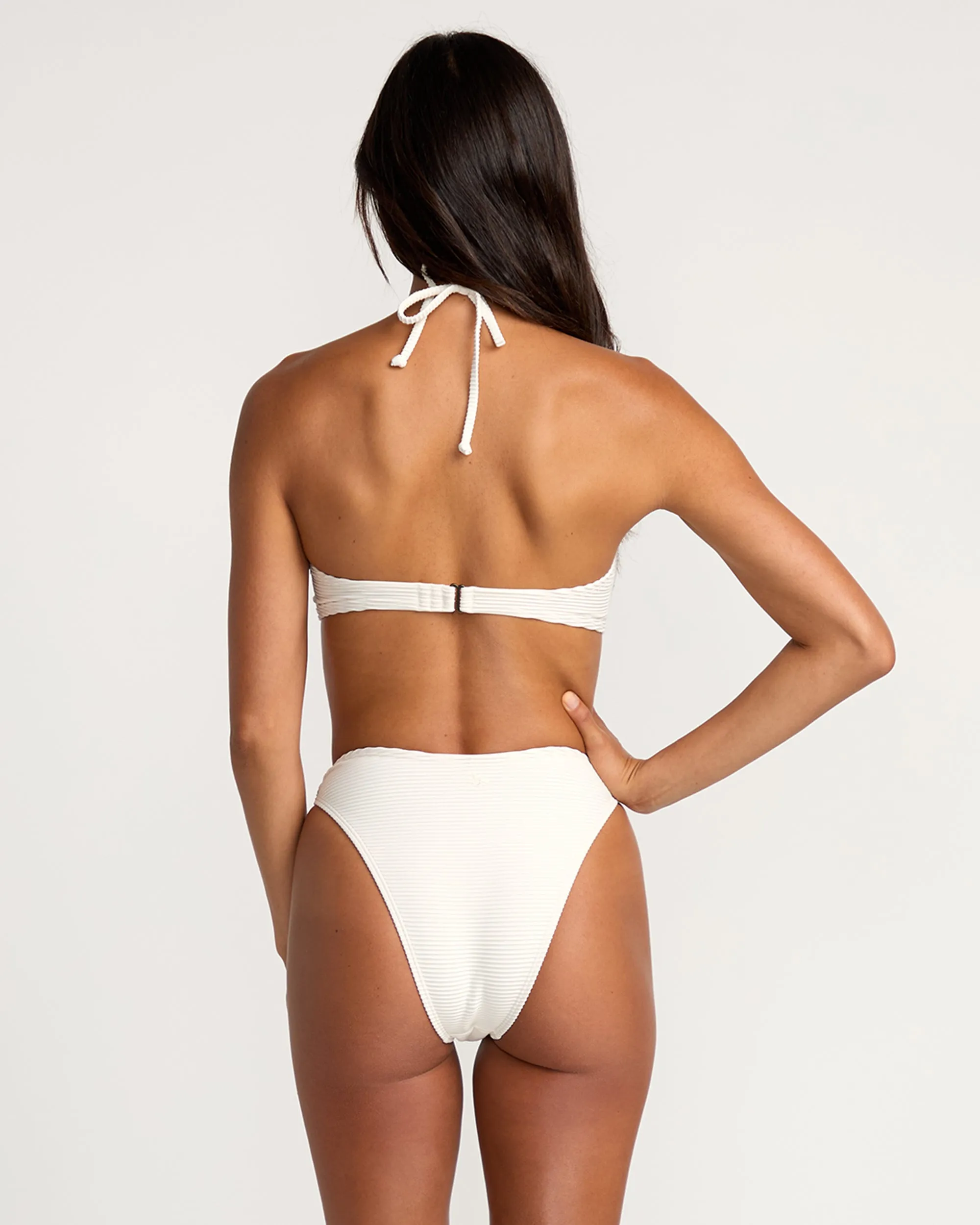 Womens Opua Olina High Leg Bikini Bottom - Coconut Milk